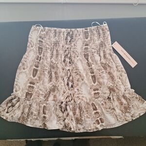 Aqua Girls' Leopard Print Skirt,Black/Brown, Size XL